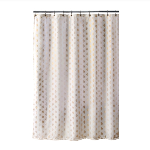 š Radiant Gold Metallic Fabric Shower Curtain NEW - Picture 5 of 5